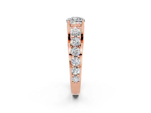 Rose gold Cushion Cut Moissanite Engagement Ring with Pavé Band and Four-Prong Setting_2