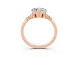 Rose gold Cushion Cut Moissanite Ring with Side Stones and Four-Prong Setting_39