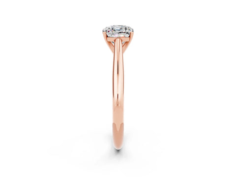 Rose gold Cushion Cut Moissanite Solitaire Engagement Ring with Cathedral Setting and Four-Prong Mount_14