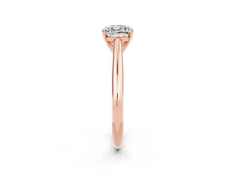 Rose gold Cushion Cut Moissanite Solitaire Engagement Ring with Cathedral Setting and Four-Prong Mount_20