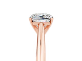Rose gold Cushion Cut Moissanite Solitaire Engagement Ring with Cathedral Setting and Four-Prong Mount_89