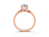 Rose gold Cushion Cut Moissanite Solitaire Engagement Ring with Classic Band and Four-Prong Setting_27