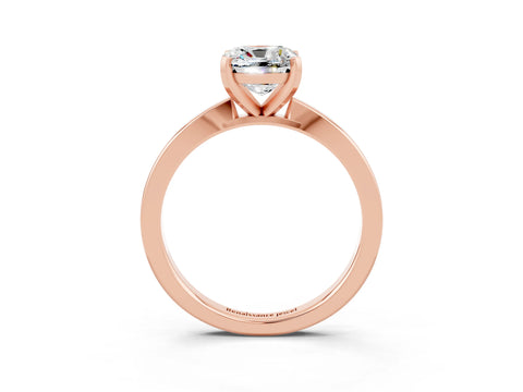 Rose gold Cushion Cut Moissanite Solitaire Engagement Ring with Classic Band and Four-Prong Setting_27