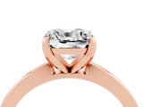Rose gold Cushion Cut Moissanite Solitaire Engagement Ring with Classic Band and Four-Prong Setting_28