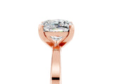 Rose gold Cushion Cut Moissanite Solitaire Engagement Ring with Classic Band and Four-Prong Setting_29