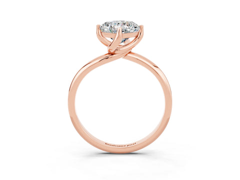 Rose gold Cushion Cut Moissanite Solitaire Engagement Ring with Four-Prong Setting and Classic Band_15