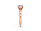Rose gold Cushion Cut Moissanite Solitaire Engagement Ring with Round Band and Four-Prong Setting_2