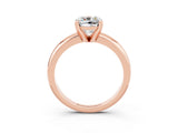 Rose gold Cushion Cut Moissanite Solitaire Engagement Ring with Round Band and Four-Prong Setting_3