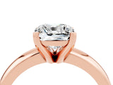 Rose gold Cushion Cut Moissanite Solitaire Engagement Ring with Round Band and Four-Prong Setting_4