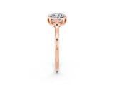 Rose gold Cushion Cut Moissanite Solitaire Ring with Flower Prong Setting and Classic Band_14