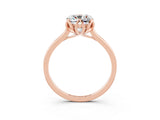 Rose gold Cushion Cut Moissanite Solitaire Ring with Flower Prong Setting and Classic Band_15