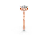 Rose gold Cushion Cut Moissanite Solitaire Ring with Flower Prong Setting and Classic Band_38