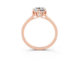 Rose gold Cushion Cut Moissanite Solitaire Ring with Flower Prong Setting and Classic Band_39