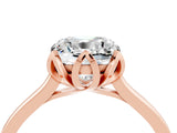 Rose gold Cushion Cut Moissanite Solitaire Ring with Flower Prong Setting and Classic Band_40