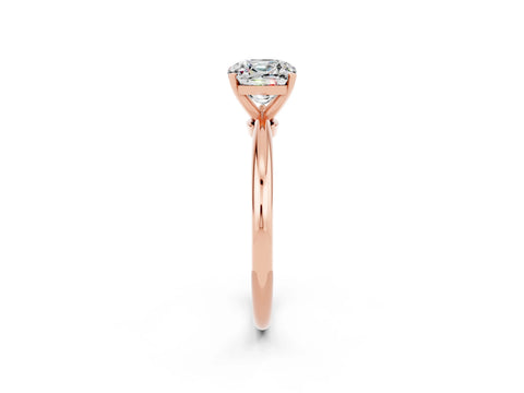 Rose gold Cushion Cut Moissanite Solitaire Ring with Six-Prong Setting and Classic Band_2