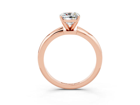 Rose gold Cushion Cut Moissanite Solitaire Ring with Six-Prong Setting and Classic Band_3