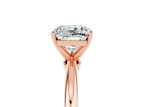 Rose gold Cushion Cut Moissanite Solitaire Ring with Six-Prong Setting and Classic Band_5