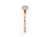 Rose gold Cushion Cut Moissanite Solitaire Ring with Thin Band and Prong Setting_14