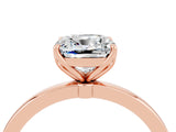 Rose gold Cushion Cut Moissanite Solitaire Ring with Thin Band and Prong Setting_28