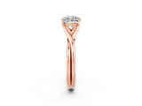 Rose gold Cushion Cut Moissanite Solitaire Twist Band Prong Setting Ring_62