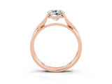 Rose gold Cushion Cut Moissanite Solitaire Twist Band Prong Setting Ring_63