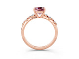 Rose gold Cushion Cut Morganite Cluster Side Stone Solitaire Ring with Prong Setting_27