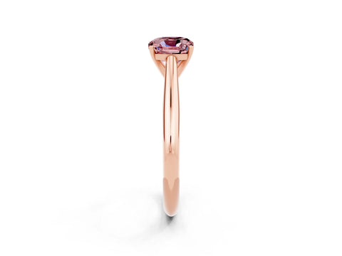 Rose gold Cushion Cut Morganite Solitaire Engagement Ring with Cathedral Setting and Four-Prong Mount_14