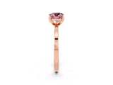 Rose gold Cushion Cut Morganite Solitaire Engagement Ring with Classic Band and Four-Prong Setting_26