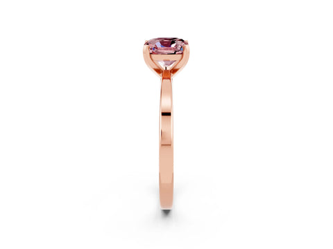 Rose gold Cushion Cut Morganite Solitaire Engagement Ring with Classic Band and Four-Prong Setting_26