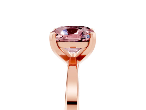 Rose gold Cushion Cut Morganite Solitaire Engagement Ring with Classic Band and Four-Prong Setting_29