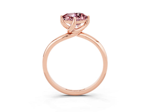 Rose gold Cushion Cut Morganite Solitaire Engagement Ring with Four-Prong Setting and Classic Band_15