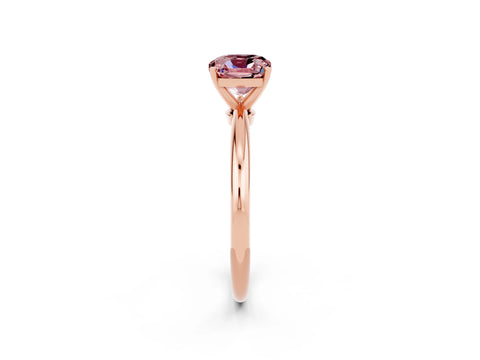 Rose gold Cushion Cut Morganite Solitaire Ring with Six-Prong Setting and Classic Band_2