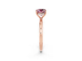 Rose gold Cushion Cut Morganite Solitaire Ring with Thin Band and Four-Prong Setting_2