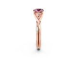 Rose gold Cushion Cut Morganite Solitaire Twist Band Prong Setting Ring_38