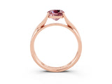 Rose gold Cushion Cut Morganite Solitaire Twist Band Prong Setting Ring_39