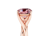 Rose gold Cushion Cut Morganite Solitaire Twist Band Prong Setting Ring_41