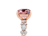 Rose gold Cushion Cut Morganite Solitaire with Side Stones, Pave Band, Four-Prong Setting_41