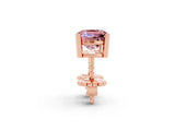 14K Rose Gold 6.58 Carat Cushion Morganite Stud Earrings