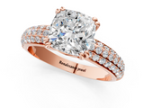 Rose gold Cushion Cut Pave Diamond Engagement Ring with Channel Set Band and Four-Prong Setting_21