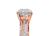 Rose gold Cushion Cut Pave Diamond Engagement Ring with Channel Set Band and Four-Prong Setting_25