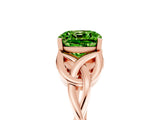 Rose gold Cushion Cut Peridot Solitaire Celtic Knot Ring with Four-Prong Setting_17