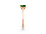Rose gold Cushion Cut Peridot Solitaire Engagement Ring with Cathedral Setting and Four-Prong Mount_26