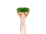 Rose gold Cushion Cut Peridot Solitaire Engagement Ring with Cathedral Setting and Four-Prong Mount_29