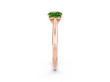 Rose gold Cushion Cut Peridot Solitaire Engagement Ring with Cathedral Setting and Four-Prong Mount_32
