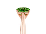Rose gold Cushion Cut Peridot Solitaire Engagement Ring with Cathedral Setting and Four-Prong Mount_35