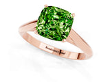 Rose gold Cushion Cut Peridot Solitaire Engagement Ring with Cathedral Setting and Four-Prong Mount_67