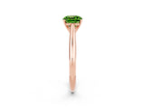 Rose gold Cushion Cut Peridot Solitaire Engagement Ring with Cathedral Setting and Four-Prong Mount_68