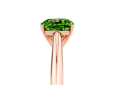 Rose gold Cushion Cut Peridot Solitaire Engagement Ring with Cathedral Setting and Four-Prong Mount_71