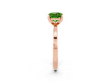Rose gold Cushion Cut Peridot Solitaire Engagement Ring with Classic Band and Four-Prong Setting_26