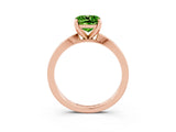 Rose gold Cushion Cut Peridot Solitaire Engagement Ring with Classic Band and Four-Prong Setting_27